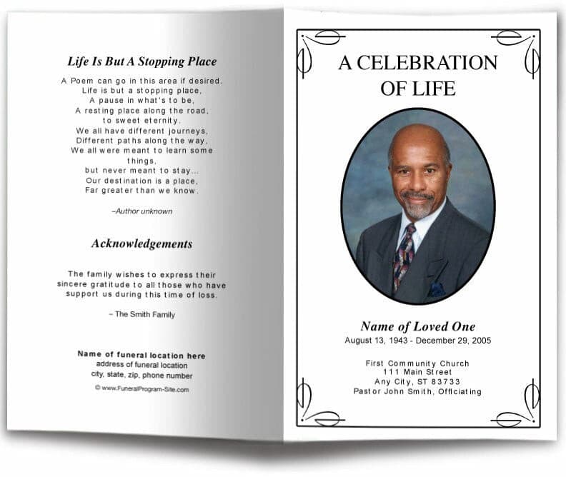 Simple Funeral Program Template - The Funeral Program Site