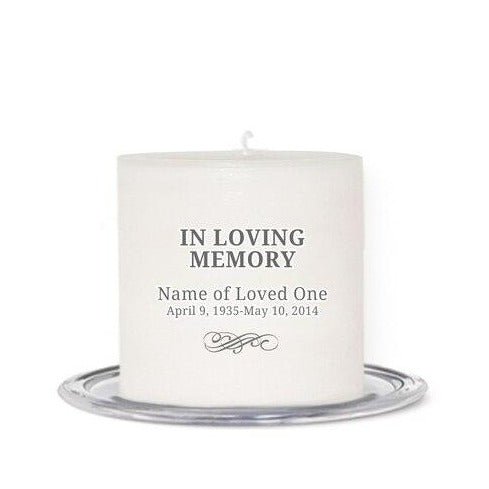 Simple Personalized Small Wax Candle - The Funeral Program Site