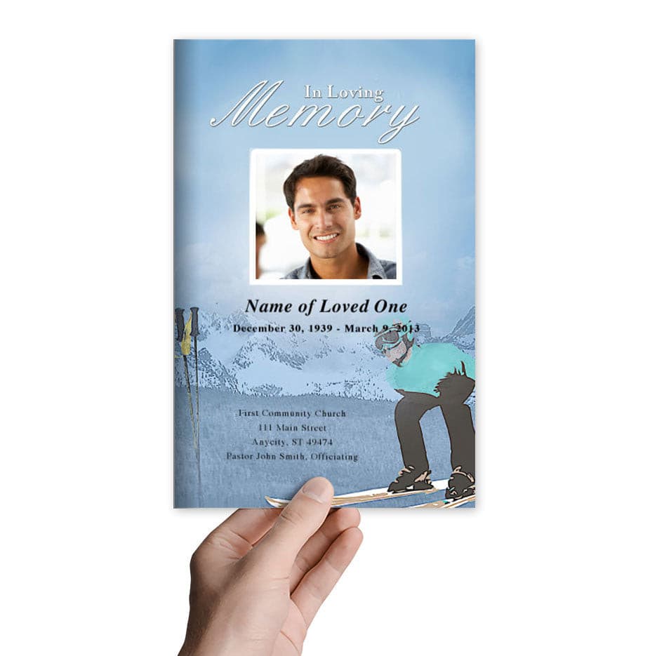 Skiing Funeral Program Template - The Funeral Program Site