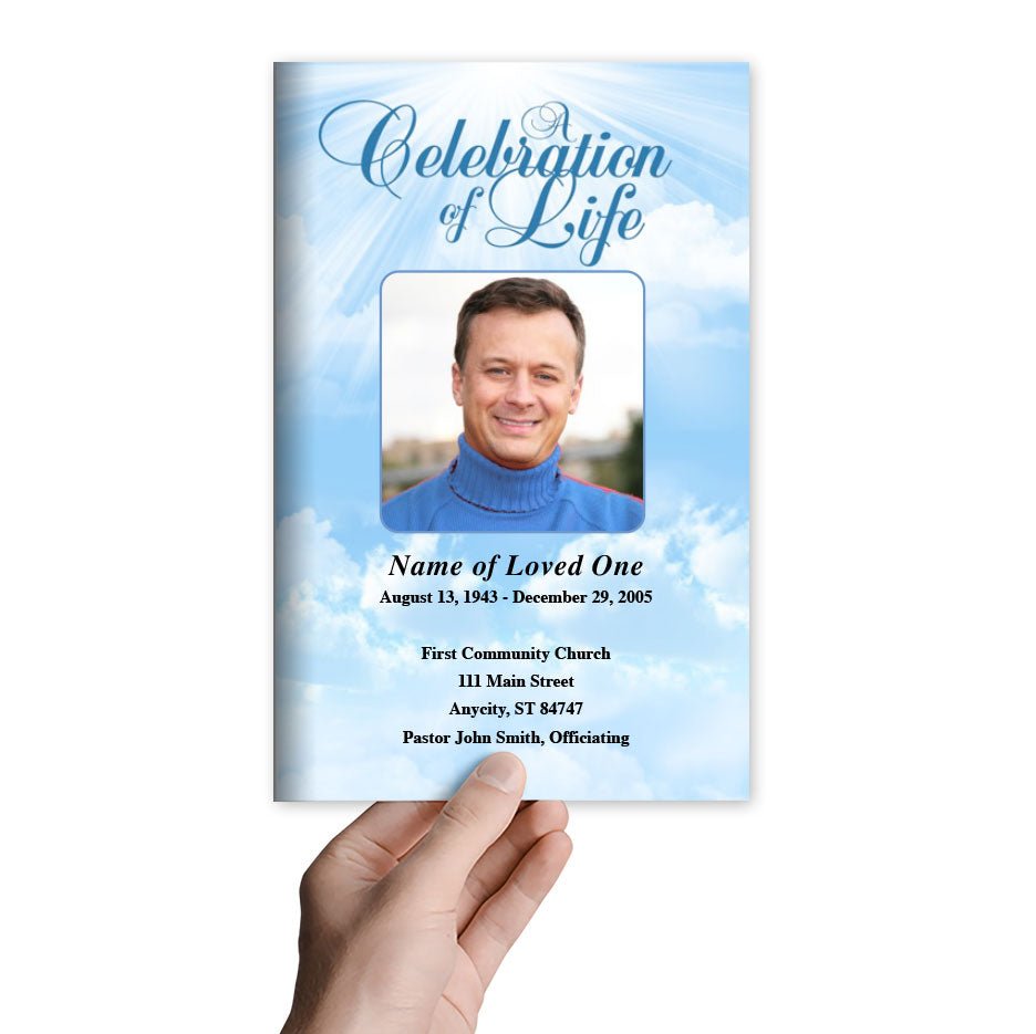 Skyblue Funeral Program Template - The Funeral Program Site