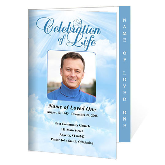 SkyBlue 4-Side Graduated Funeral Program Template – The Funeral Program ...