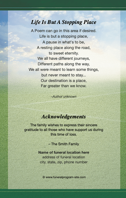 Soccer 4 - Sided Graduated Funeral Program Template - The Funeral Program Site