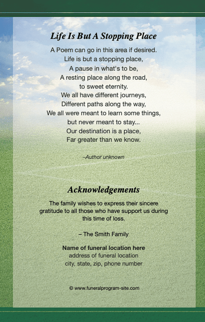 Soccer 4 - Sided Graduated Funeral Program Template - The Funeral Program Site