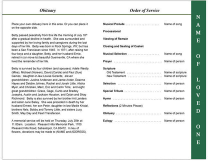 Soccer 4 - Sided Graduated Funeral Program Template - The Funeral Program Site