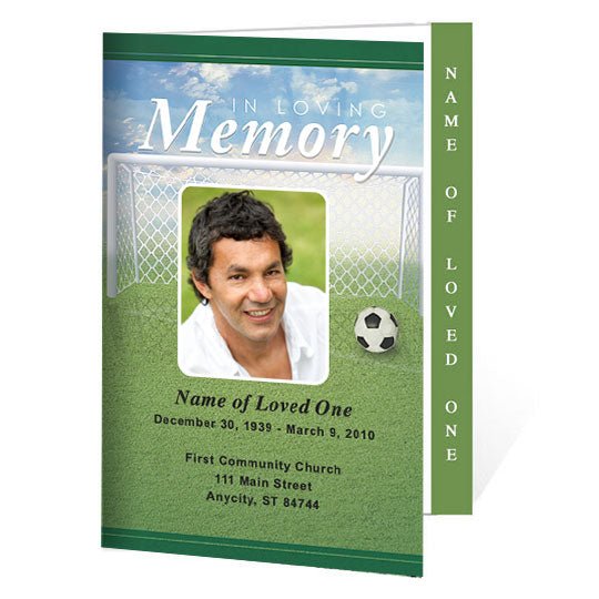 Soccer 4 - Sided Graduated Funeral Program Template - The Funeral Program Site