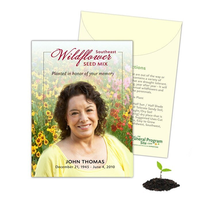 Southeast Custom Wildflower Seed Packet (Pack of 10) - The Funeral Program Site