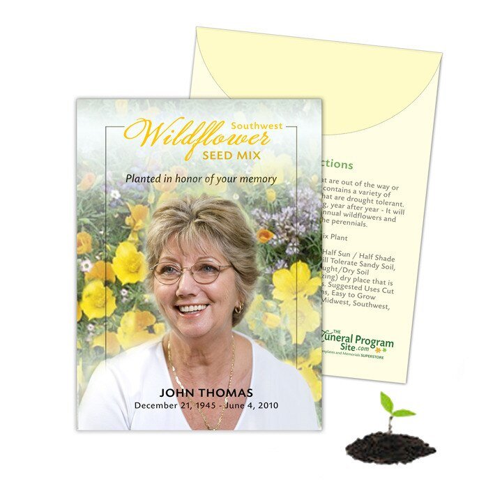 Southwest Custom Memorial Seed Packet (Pack of 10) - The Funeral Program Site