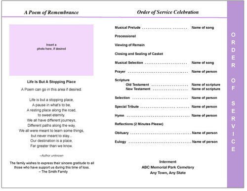 Sparkle 8 - Sided Graduated Funeral Program Template - The Funeral Program Site