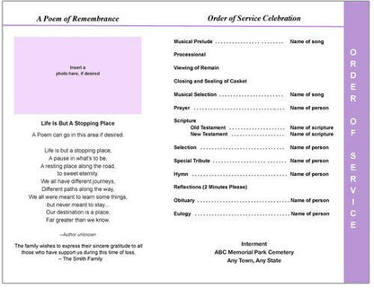 Sparkle 8 - Sided Graduated Funeral Program Template - The Funeral Program Site