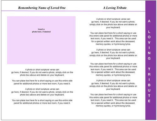 Sparkle 8 - Sided Graduated Funeral Program Template - The Funeral Program Site