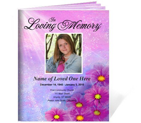 Sparkle Funeral Booklet Template - The Funeral Program Site