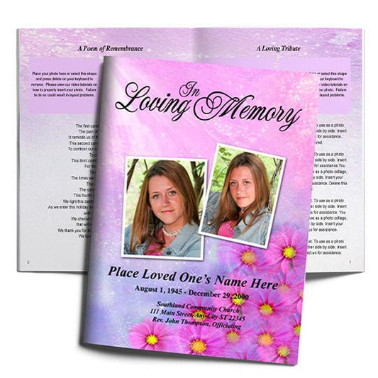 Sparkle Funeral Booklet Template - The Funeral Program Site