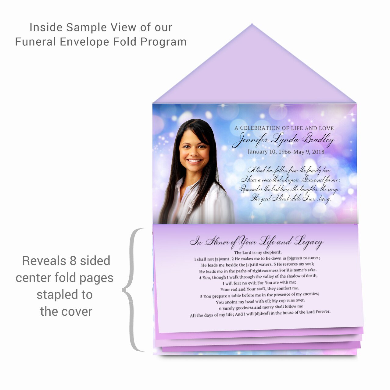 Sparkler Envelope Fold Program Done For You Design & Print (Pack of 50) - The Funeral Program Site