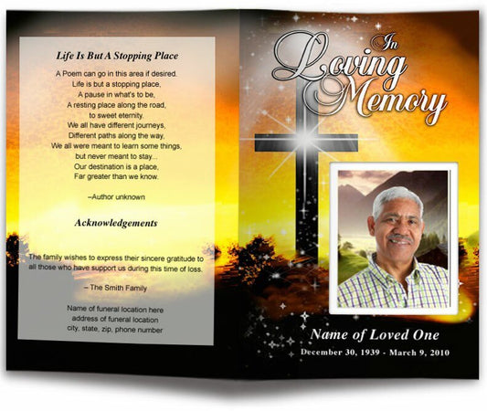 Splendor Funeral Program Template - The Funeral Program Site