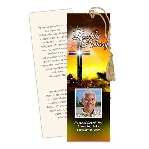 Splendor Memorial Bookmark Template - The Funeral Program Site