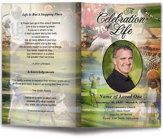 Sports Funeral Program Template - The Funeral Program Site