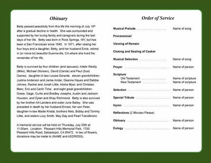 Sports Funeral Program Template - The Funeral Program Site