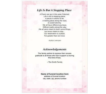 Spring 4 - Sided Graduated Funeral Program Template - The Funeral Program Site