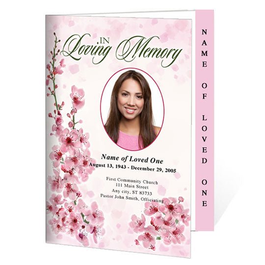 Spring 4 - Sided Graduated Funeral Program Template - The Funeral Program Site