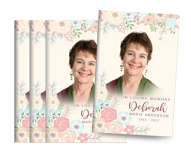 Spring Flowers Bifold Funeral Program Design & Print (Pack of 50) - The Funeral Program Site