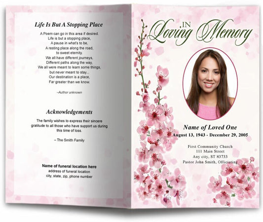 Spring Funeral Program Template - The Funeral Program Site