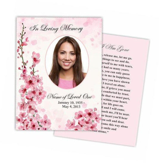 Spring Small Memorial Card Template - The Funeral Program Site