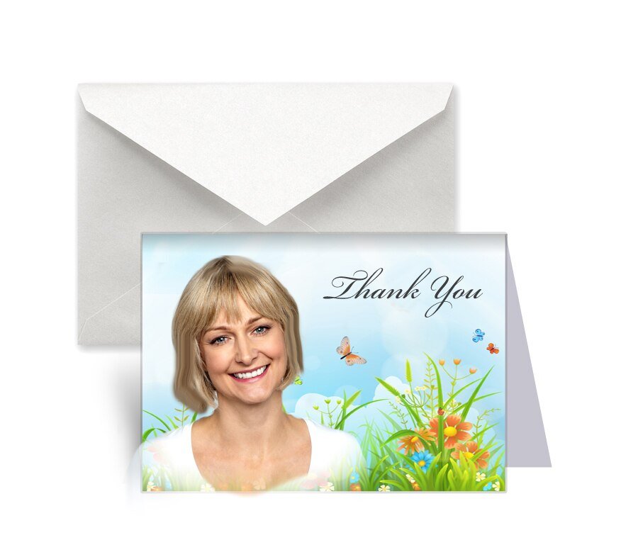 Springtime Funeral Thank You Card Design & Print (Pack of 50) - The Funeral Program Site