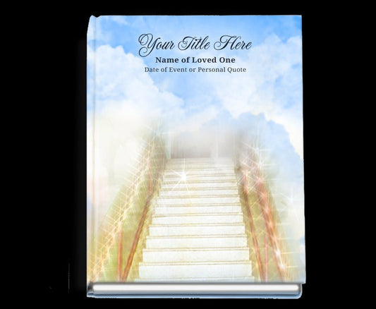 Stairway Perfect Bind Memorial Funeral Guest Book - The Funeral Program Site