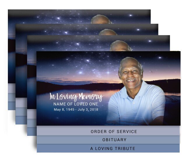 Starlight 8 - Sided Graduated Bottom Program Design & Print (Pack of 50) - The Funeral Program Site