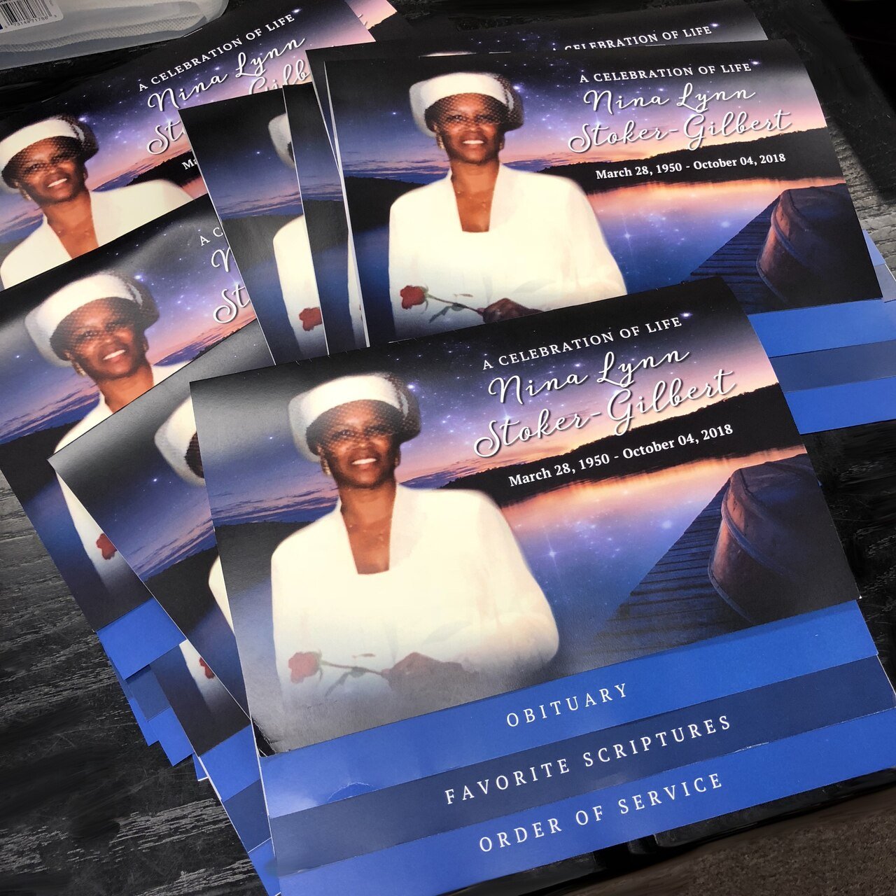 Starlight 8 - Sided Graduated Bottom Program Design & Print (Pack of 50) - The Funeral Program Site