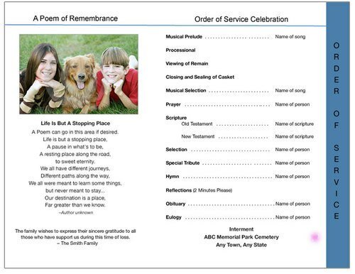 Starlight 8 - Sided Graduated Program Template - The Funeral Program Site