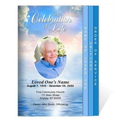 Starlight 8 - Sided Graduated Program Template - The Funeral Program Site