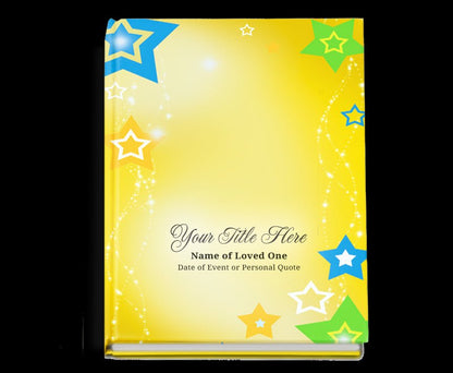 Starry Perfect Bind Memorial Funeral Guest Book - The Funeral Program Site