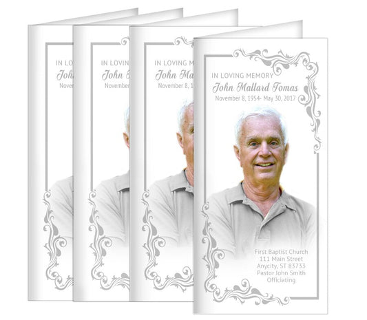 Sterling Long Fold Program Design & Print (Pack of 50) - The Funeral Program Site