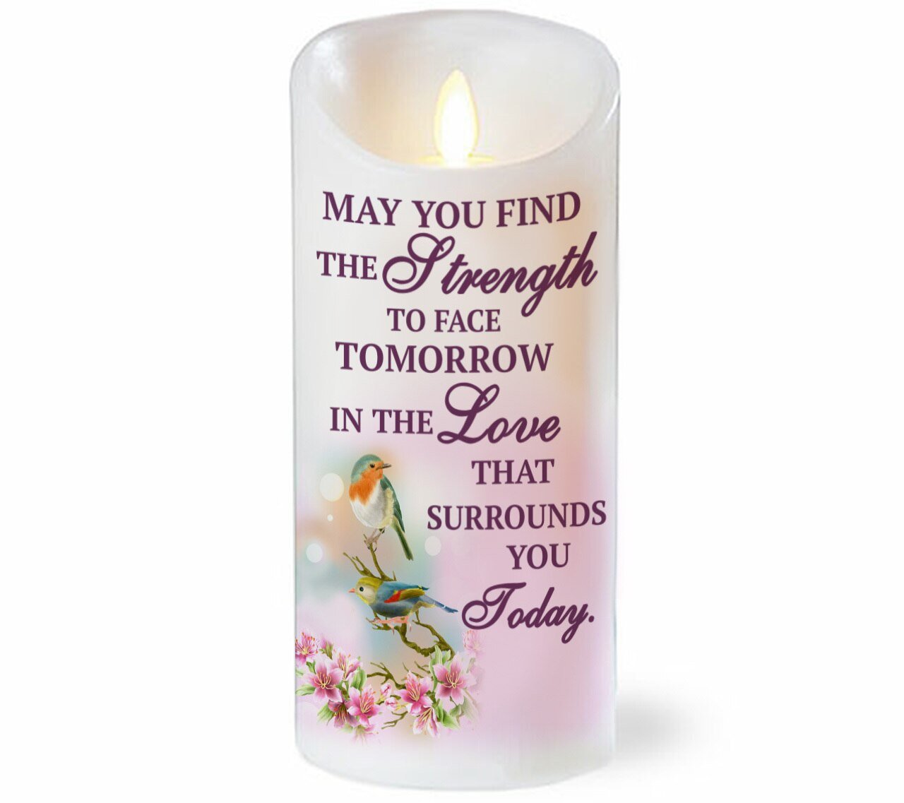 Strength For Today Dancing Wick LED Memorial Candle - The Funeral Program Site