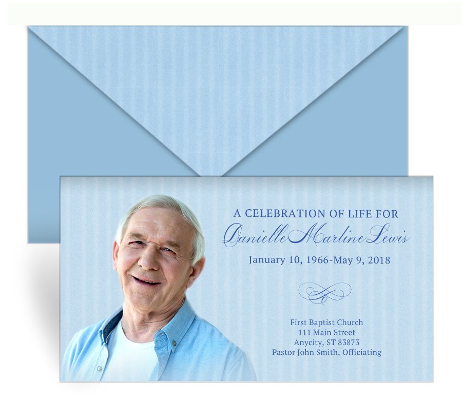 Stripes Envelope Fold Program Done For You Design & Print (Pack of 50) - The Funeral Program Site