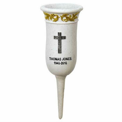 Sturdy Grave Flower Holder Personalized - The Funeral Program Site