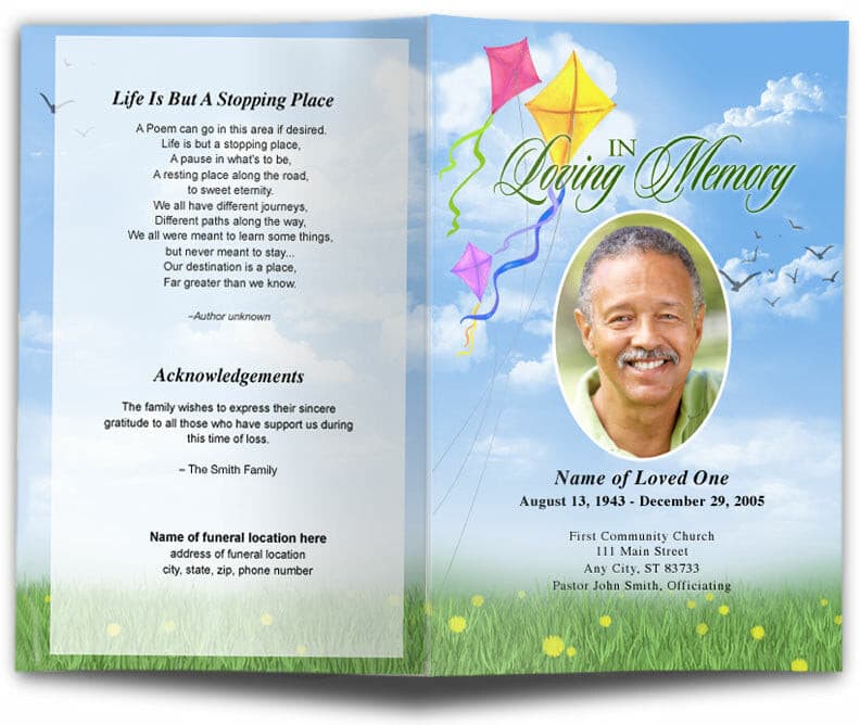 Summer Funeral Program Template - The Funeral Program Site