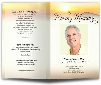 Summit Funeral Program Template - The Funeral Program Site