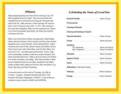 Summit Funeral Program Template - The Funeral Program Site