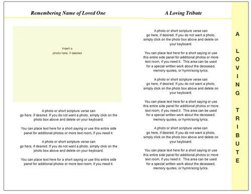 Sunny 8 - Sided Graduated Program Template - The Funeral Program Site