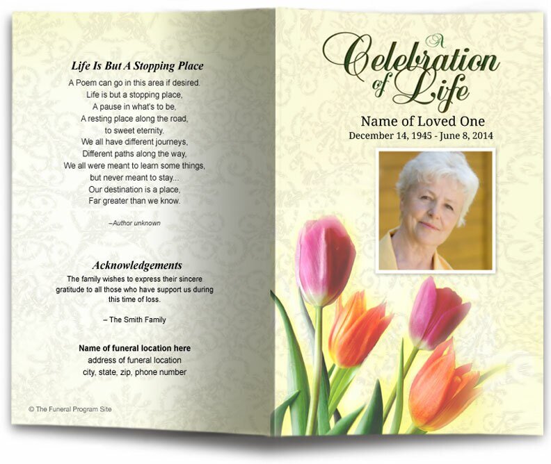 Sunny Funeral Program Template - The Funeral Program Site