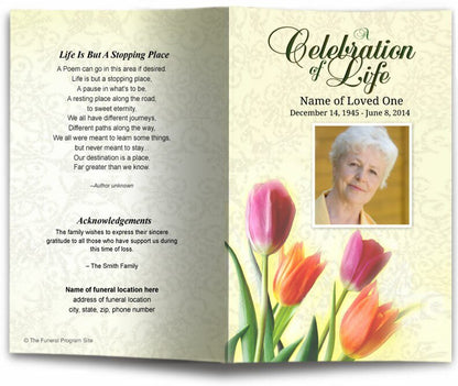 Sunny Funeral Program Template - The Funeral Program Site