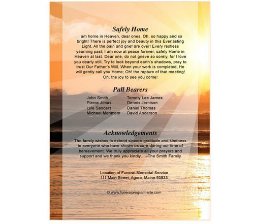 Sunrise 8 - Sided Graduated Program Template - The Funeral Program Site