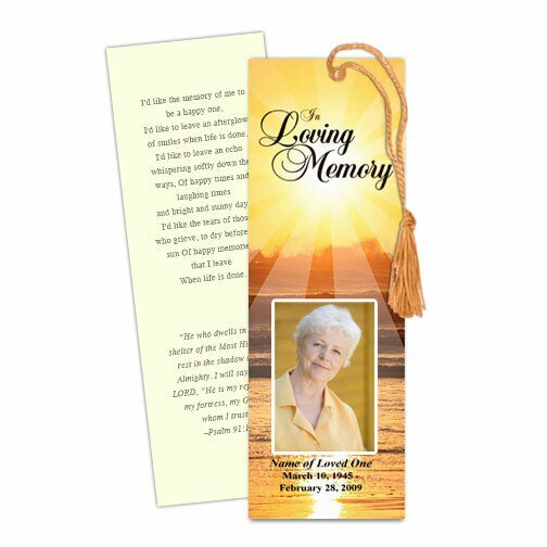 Sunrise Memorial Bookmark Template - The Funeral Program Site