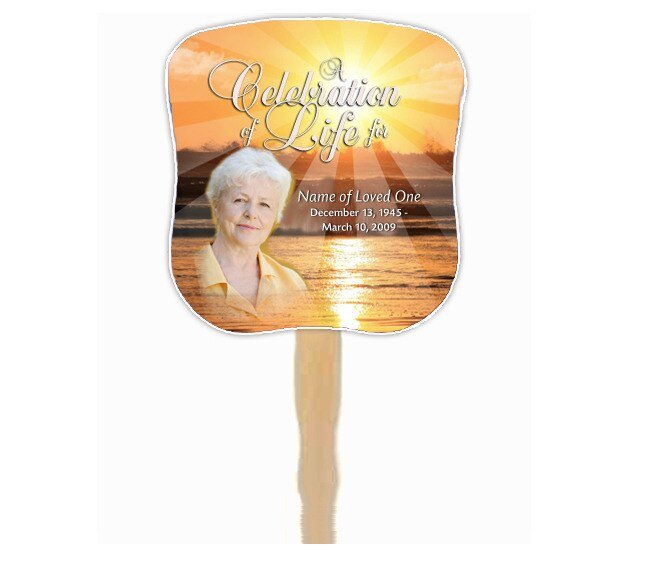 Sunrise Personalized Hour Glass Memorial Fan (Pack of 10) - The Funeral Program Site