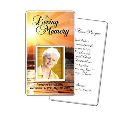 Sunrise Prayer Card Template - The Funeral Program Site