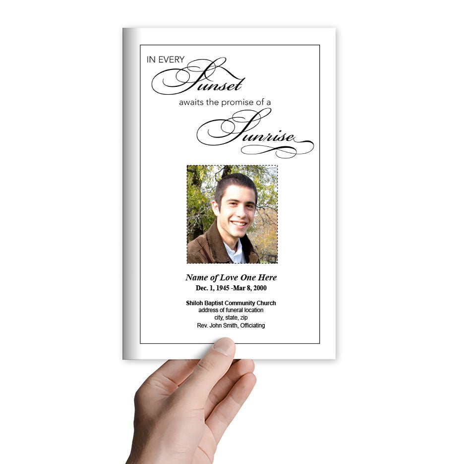 Sunset Funeral Program Template - The Funeral Program Site