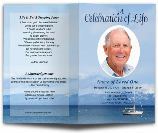 Tahoe Funeral Program Template - The Funeral Program Site