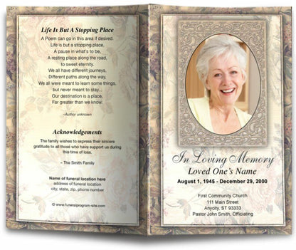 Tapestry Funeral Program Template - The Funeral Program Site